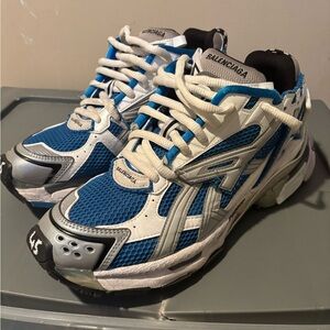 Balenciaga Blue and White Athletic Shoes